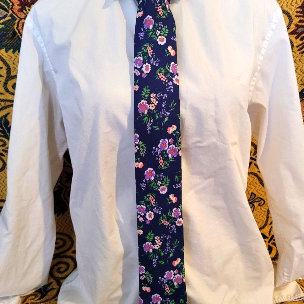 Purple Flower Tie